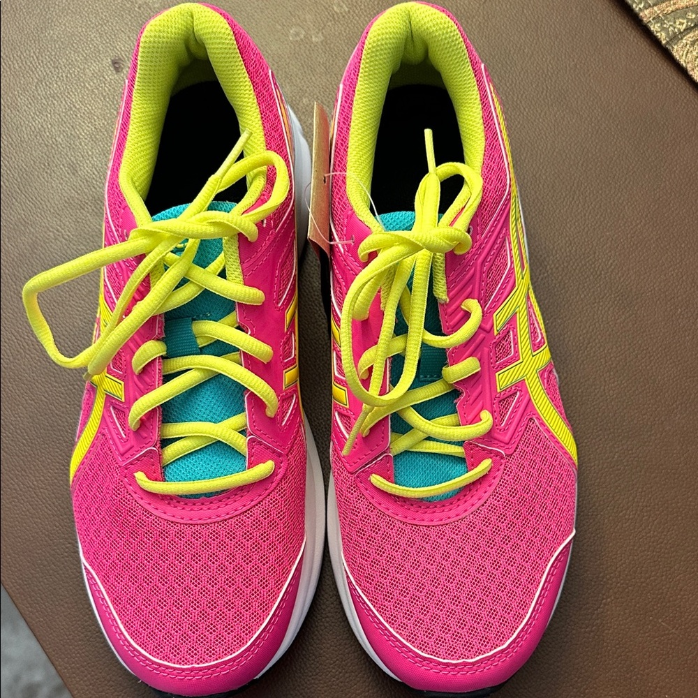 ASICS Vibrant Pink and Yellow Athletic Shoes